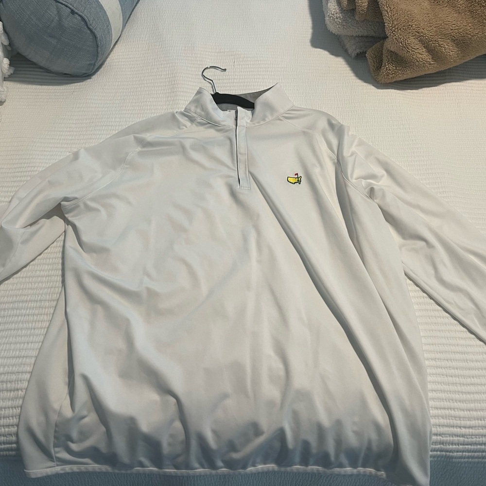 Masters White Pullover with Embroidered Logo